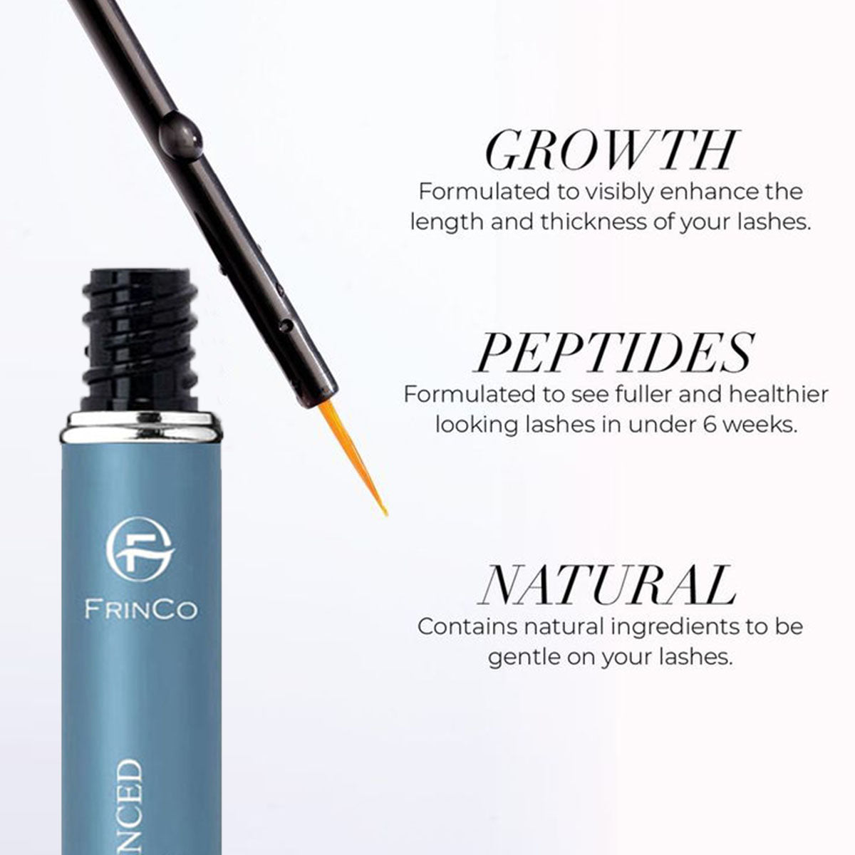 Velorian Collection eyelash enhancing serum in a 5ml bottle, promoting fuller, thicker lashes and brow growth.