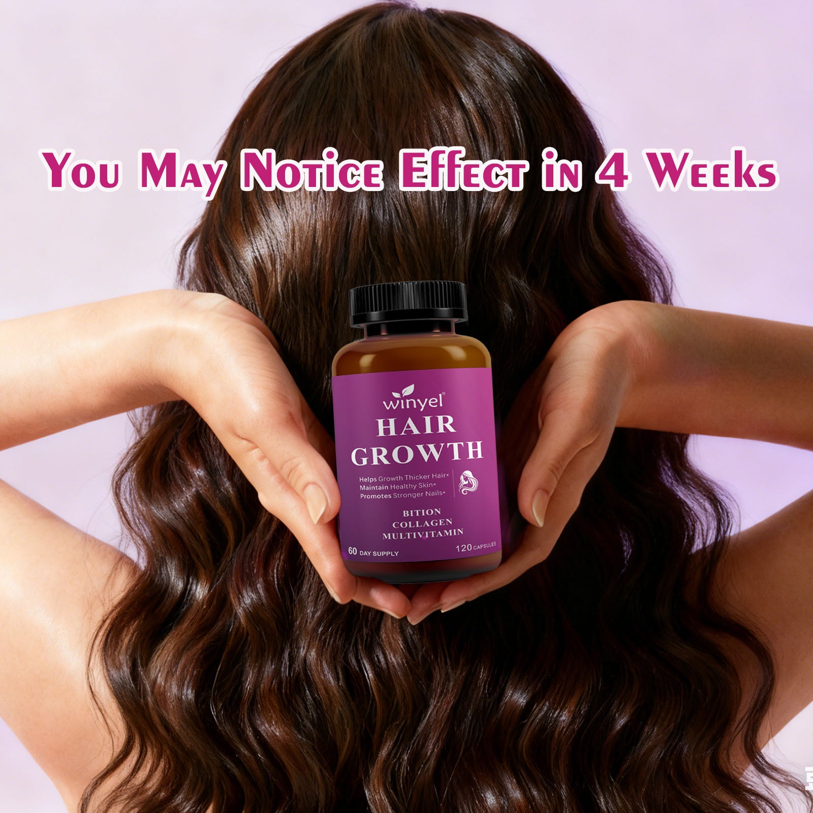 Velorian Collection hair growth vitamins with biotin, collagen, and saw palmetto for healthier hair, skin, and nails in a 60-day supply.