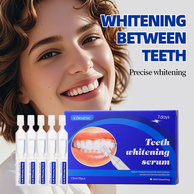 Velorian Collection KORMESIC teeth whitening serum in 1.5ml tubes, 10-pack, for dental health and brightening teeth.