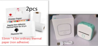 Velorian Collection portable mini thermal label printer with Bluetooth, showing compact design and label output on a clean surface.