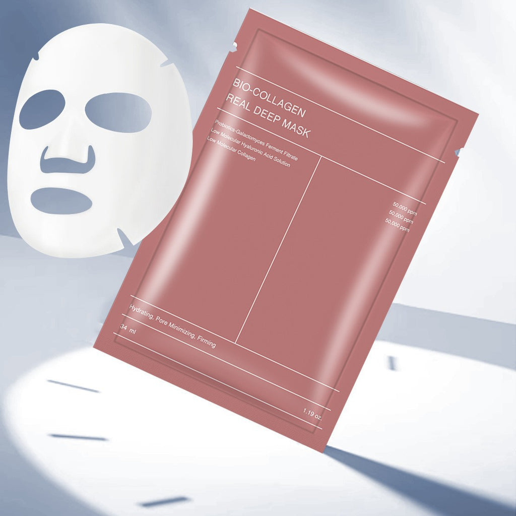 Velorian Collection Bio-collagen collagen face mask showing a soothing, hydrating sheet mask for skincare and facial rejuvenation.