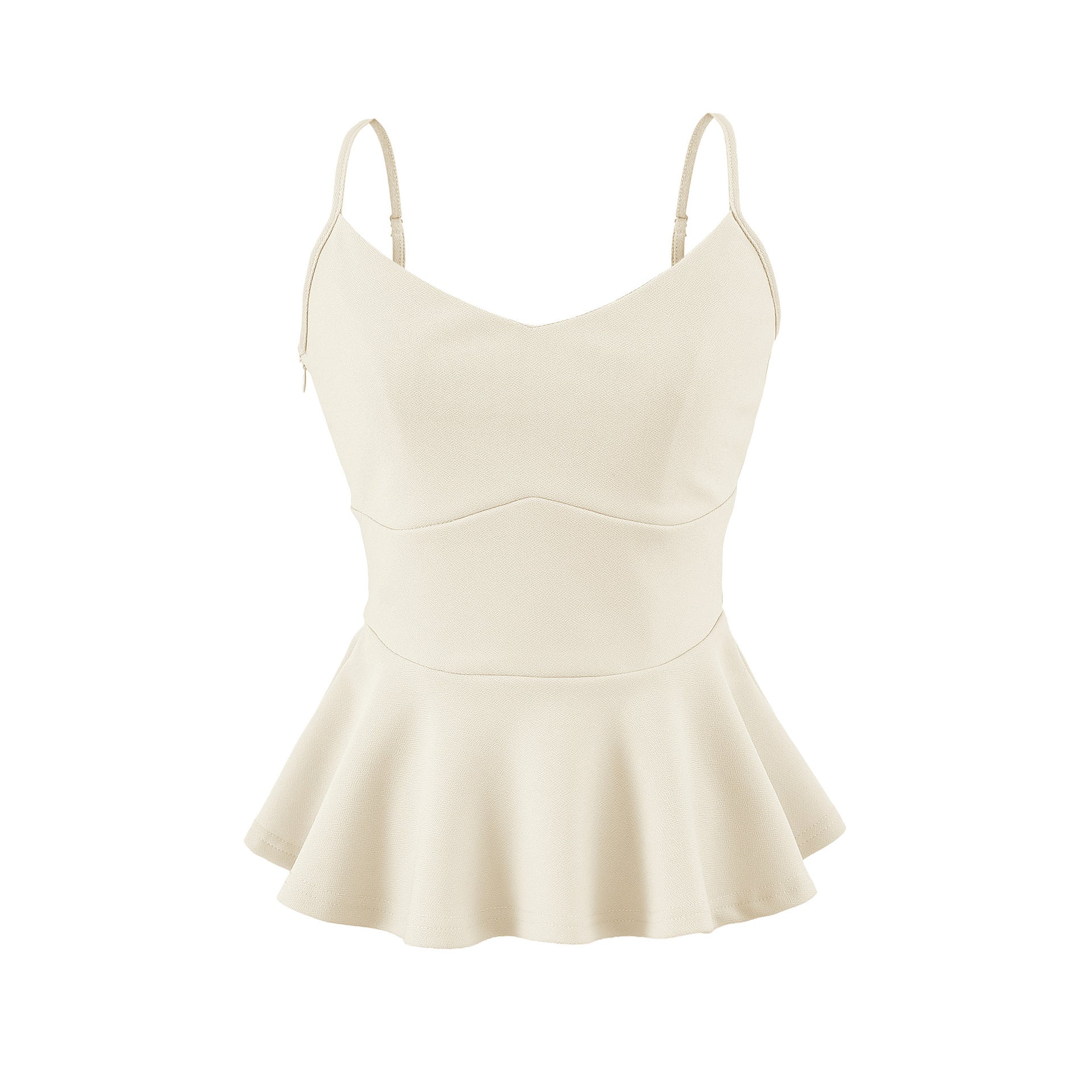 Velorian Collection women’s cropped camisole top with ruffled waist, slim-fit design, perfect for stylish summer wear.