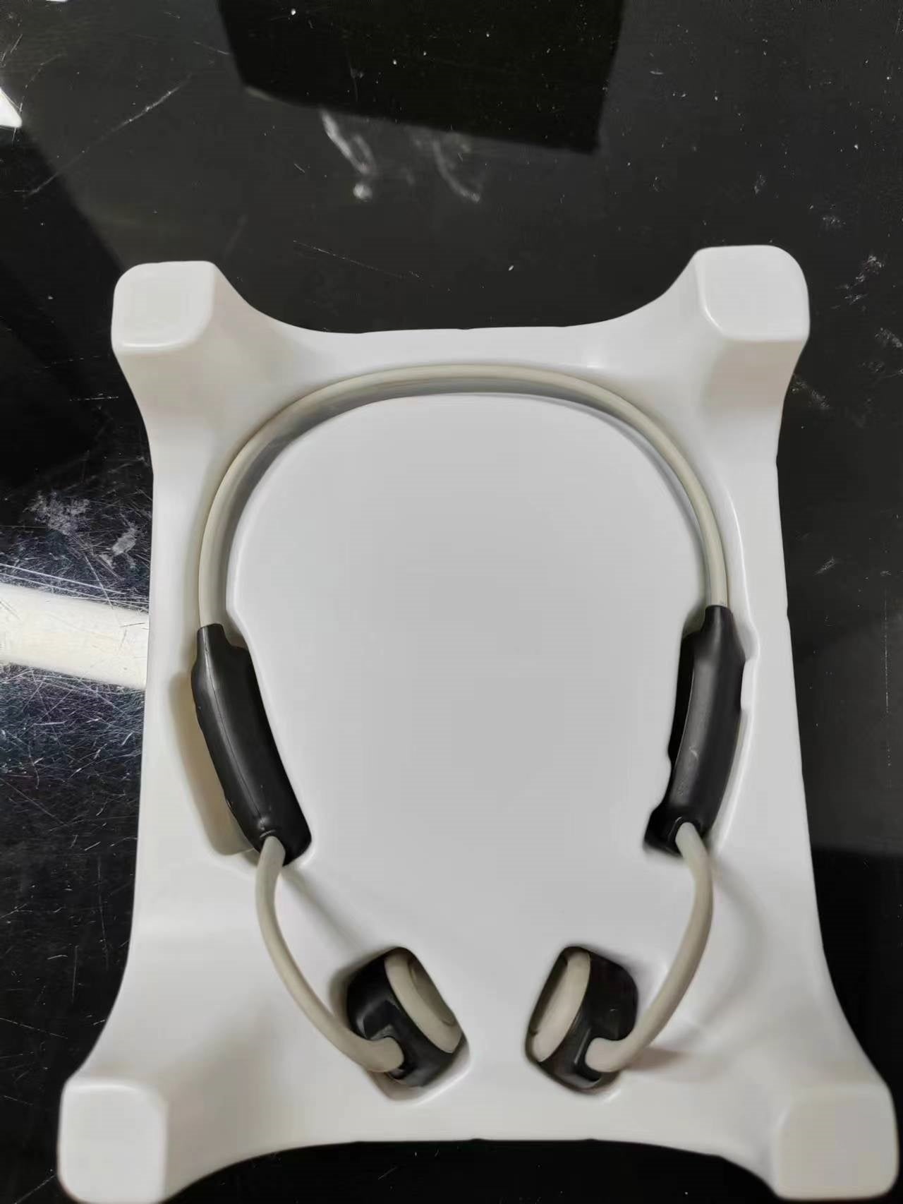 Velorian Collection personal bone conduction Bluetooth earphones with open-ear design and sleek black finish.