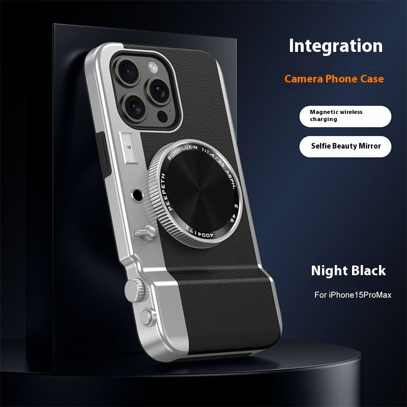 Velorian Collection stereo camera phone case with magnetic closure, creative design, durable hardshell, compatible with smartphones.