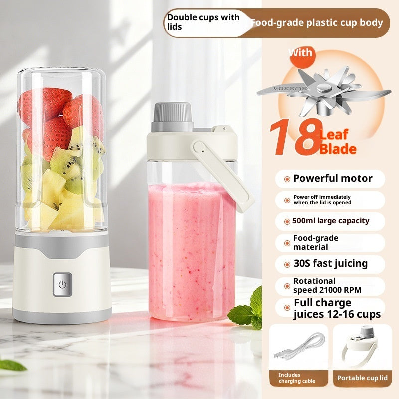 Velorian Collection rechargeable electric USB blender cup with dual 500ML blending compartments for outdoor juice and smoothie mixing.