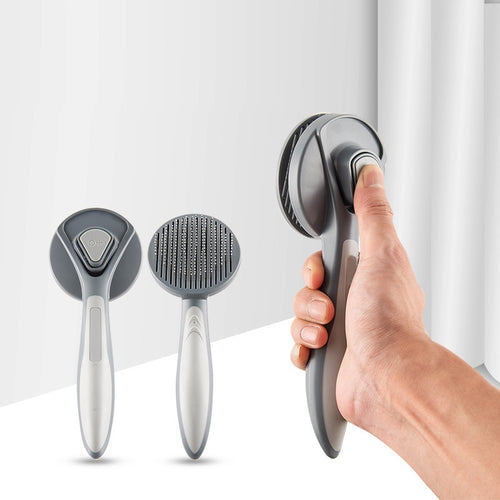 Velorian Collection cat petting hair removal comb with massage bristles, designed for effective pet hair removal and gentle grooming.