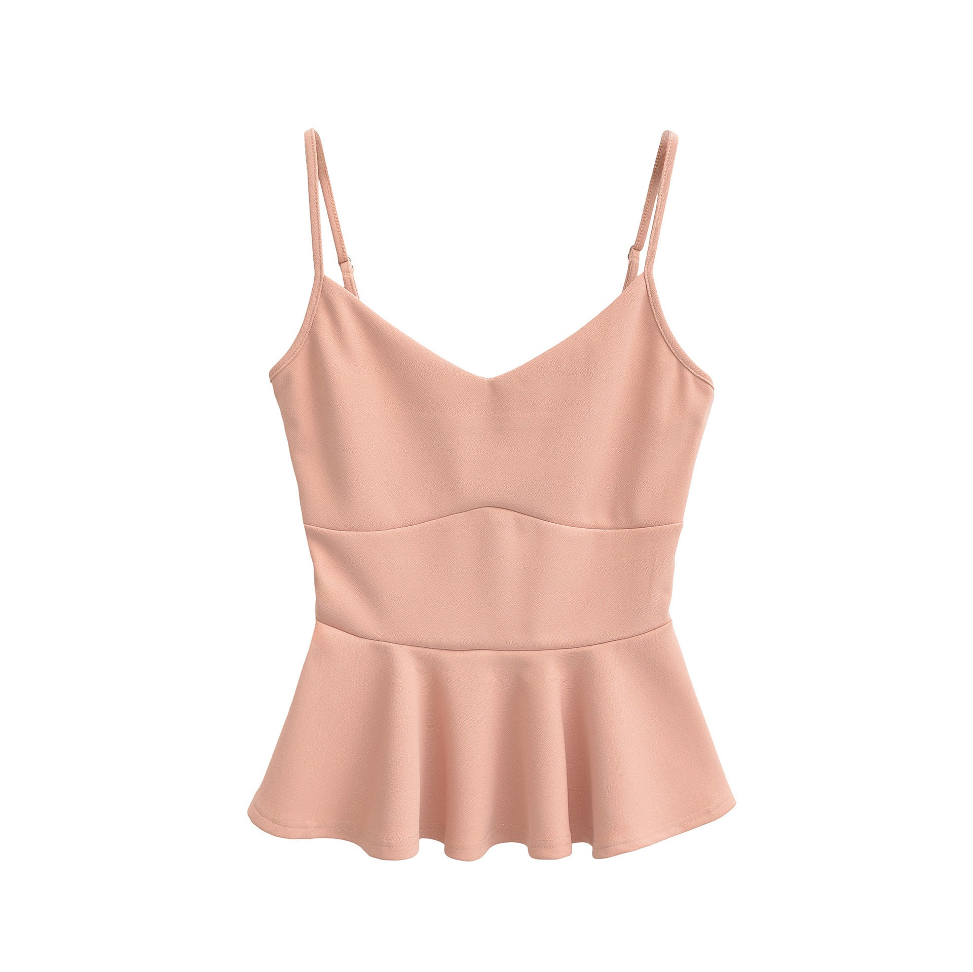 Velorian Collection cropped ruffled-waistline slim-fit camisole top for women, featuring a stylish ruffled detail at the waist.