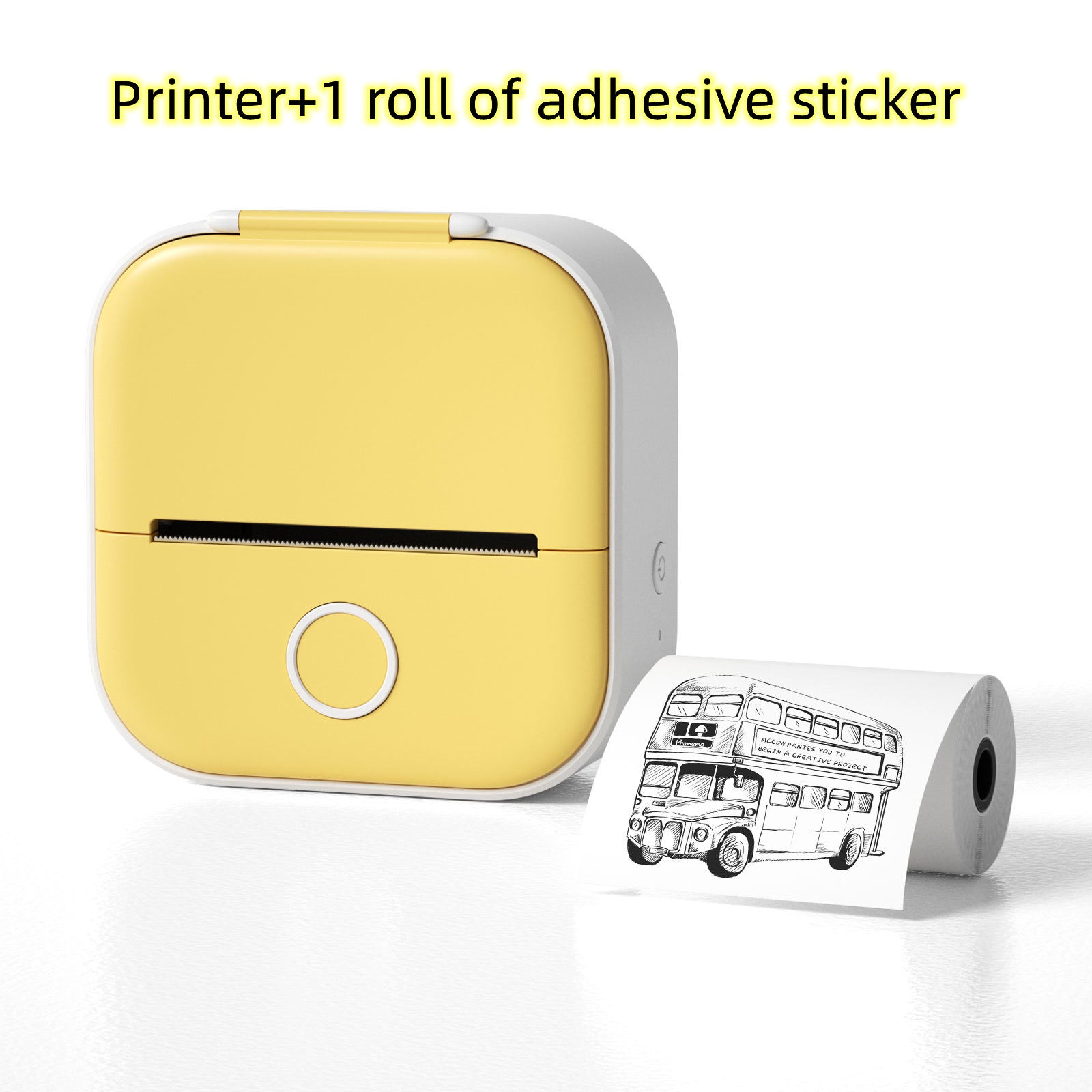 Velorian Collection portable mini thermal label printer with Bluetooth, shown printing colorful labels for home or student use.