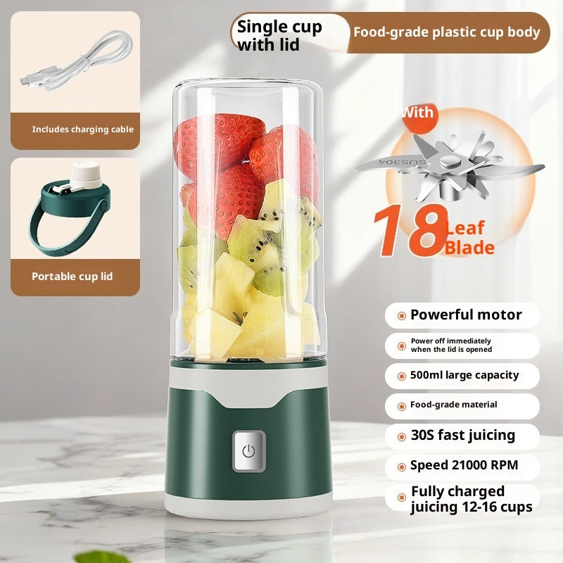 Velorian Collection rechargeable electric USB blender cup, double-handheld design, 500ml capacity for blending juice outdoors.