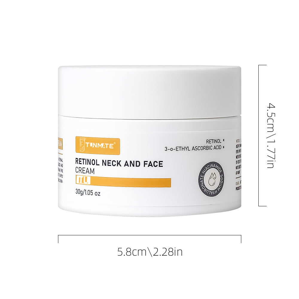 Velorian Collection Tunmate Retinol Neck and Face Cream 30g jar, health care product for skin rejuvenation and anti-aging.