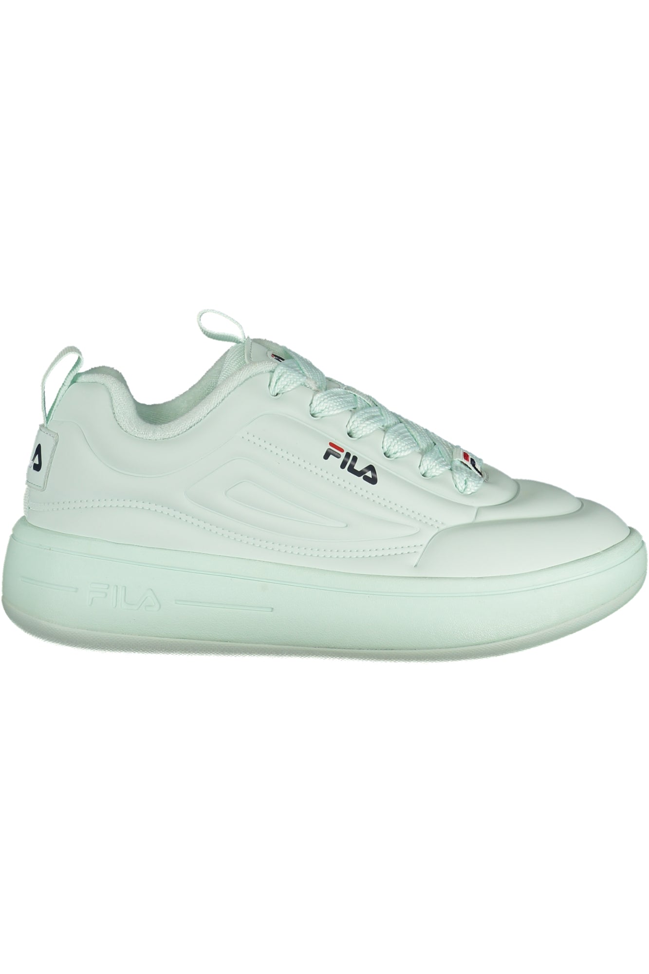 FILA women's blue sports sneakers with white accents, featuring breathable mesh and cushioned soles for athletic comfort