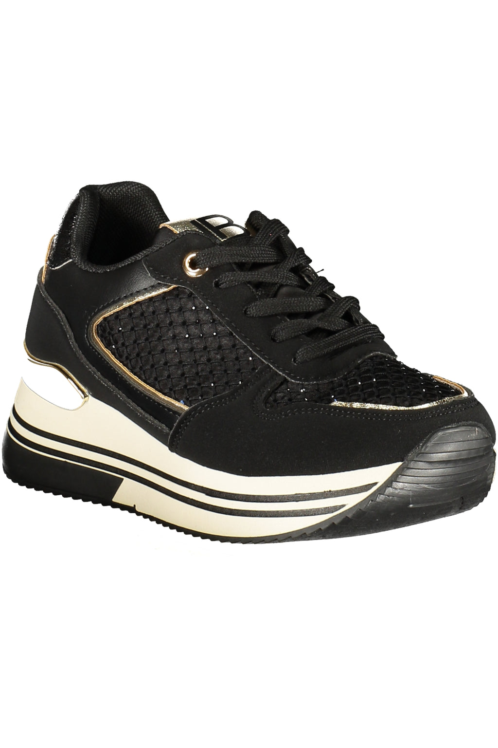 Black Laura Biagiotti women's sports sneakers with sleek design and comfortable fit, suitable for active wear.