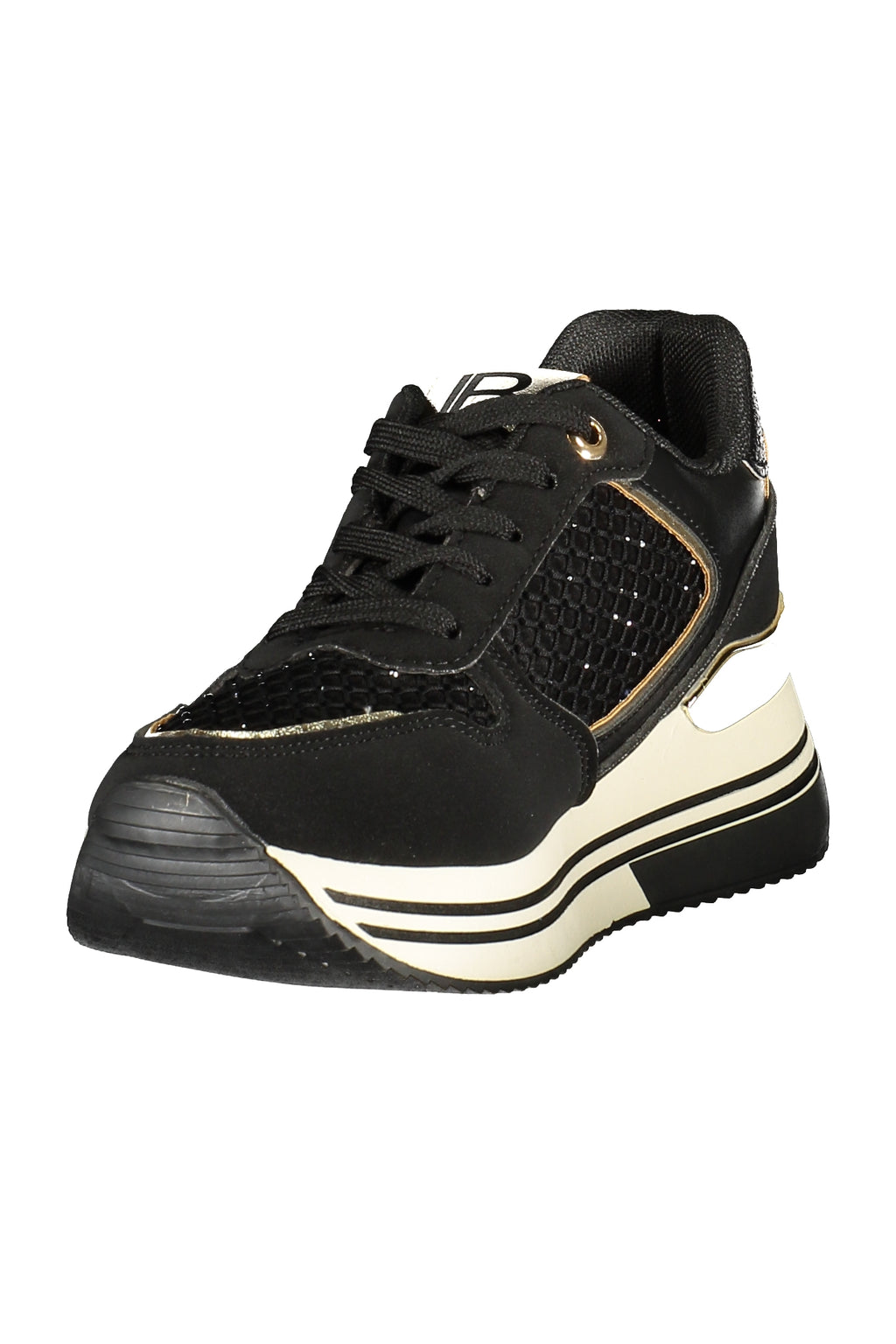 Black Laura Biagiotti women's sports sneakers with sleek design and comfortable athletic style.
