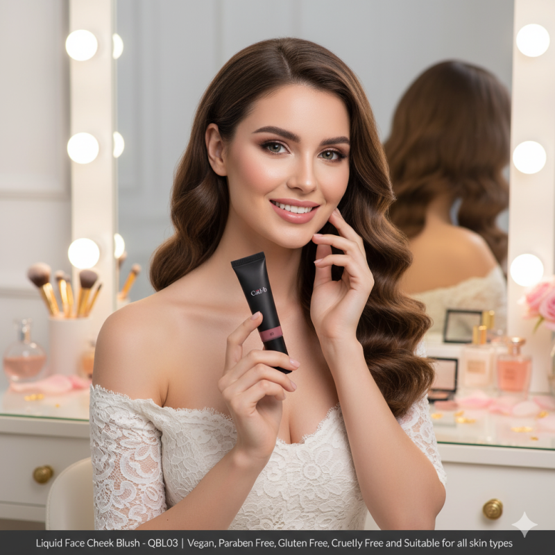 Cad B Liquid Face Cheek Blush in Pinch, vegan, cruelty-free, gluten-free, paraben-free, suitable for all skin types.