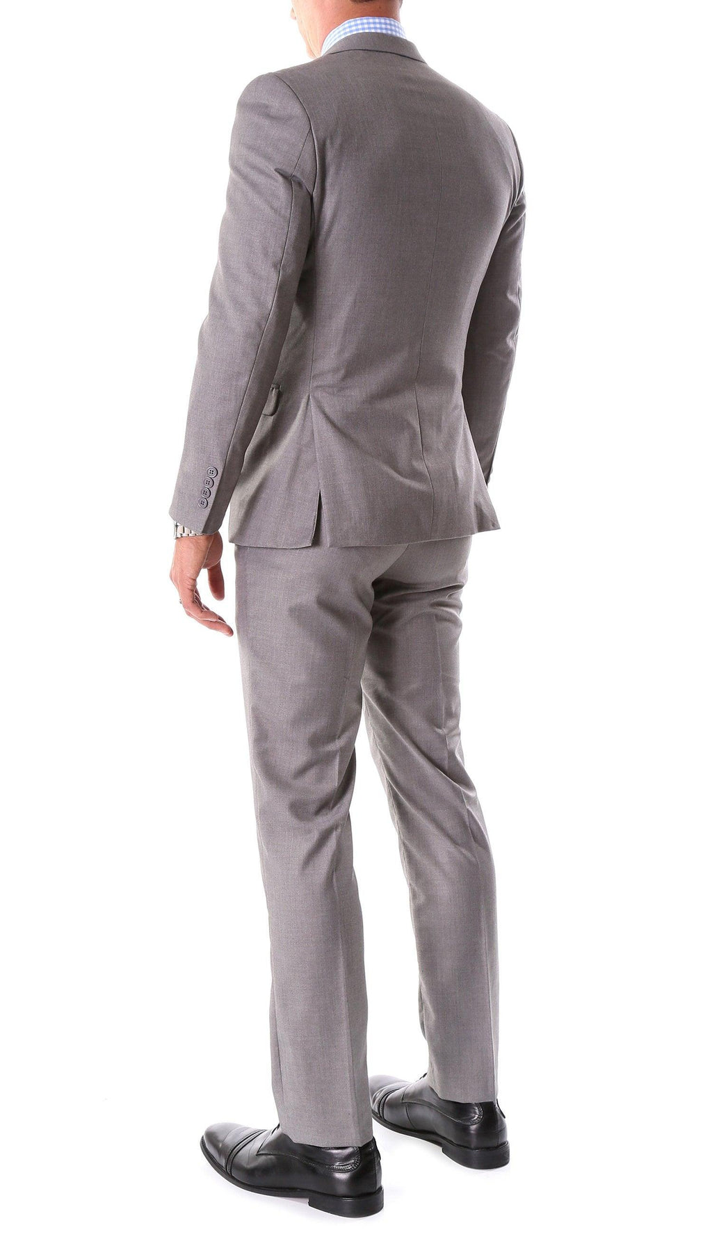 Ferrecci Oslo Grey Notch Lapel 2-Piece Slim Fit Suit, tailored with a modern slim cut and classic notch lapel design.