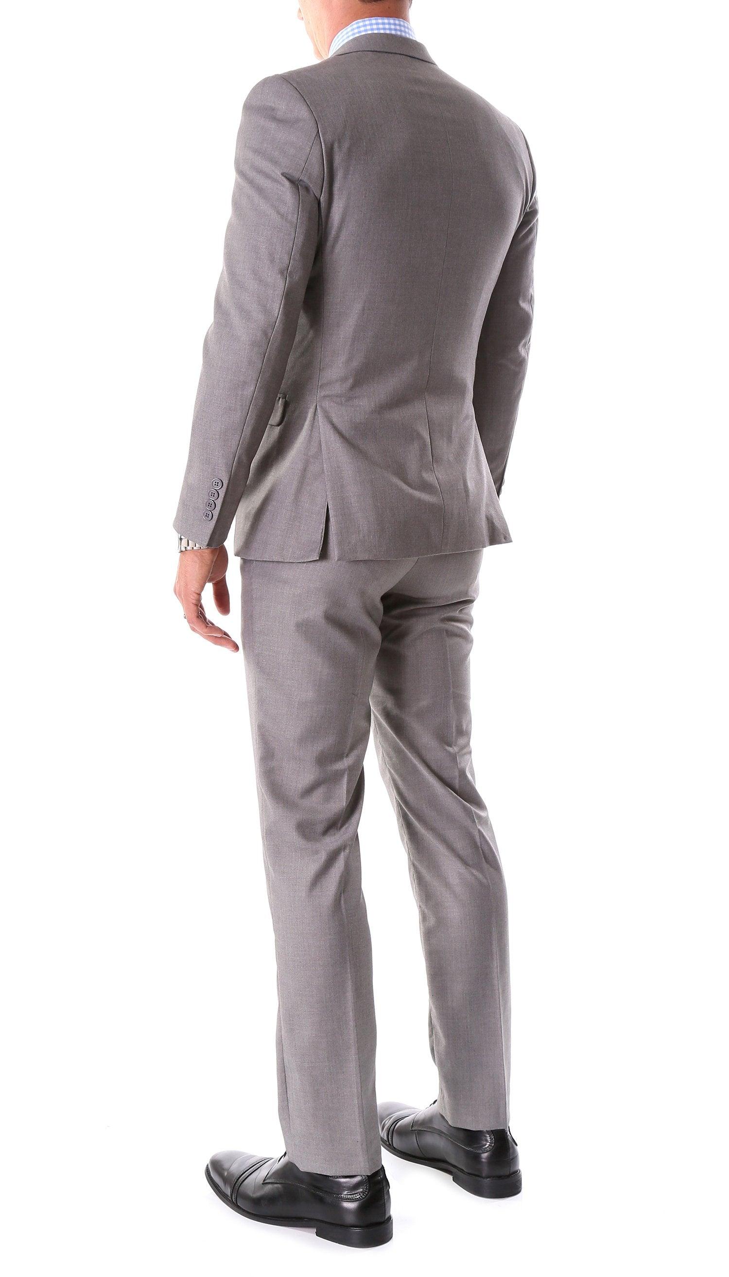 Ferrecci Oslo Grey Notch Lapel 2-Piece Slim Fit Suit, tailored with a modern slim cut and classic notch lapel design.