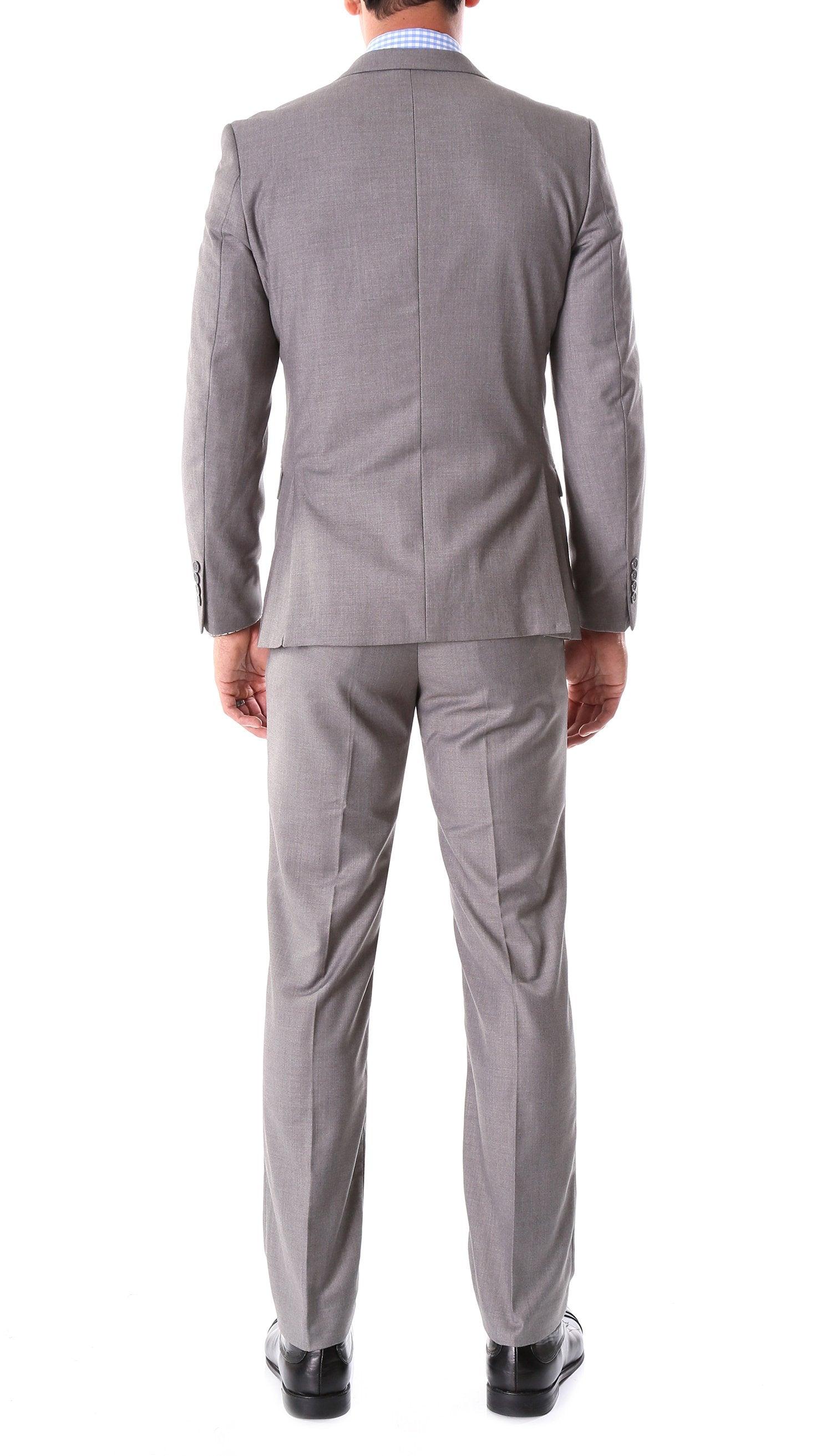 Ferrecci Oslo grey notch lapel 2-piece slim fit suit, featuring tailored jacket and matching trousers, ideal for formal occasions.