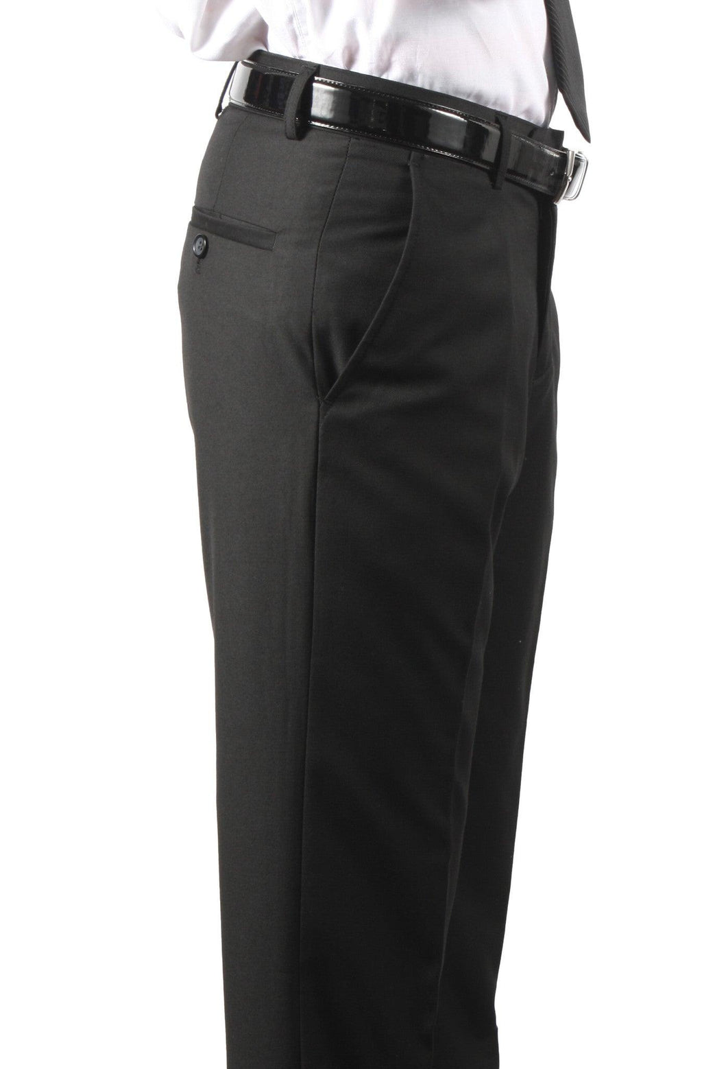 Black men's dress pants by Ferrecci, regular fit style, made for formal or professional wear.