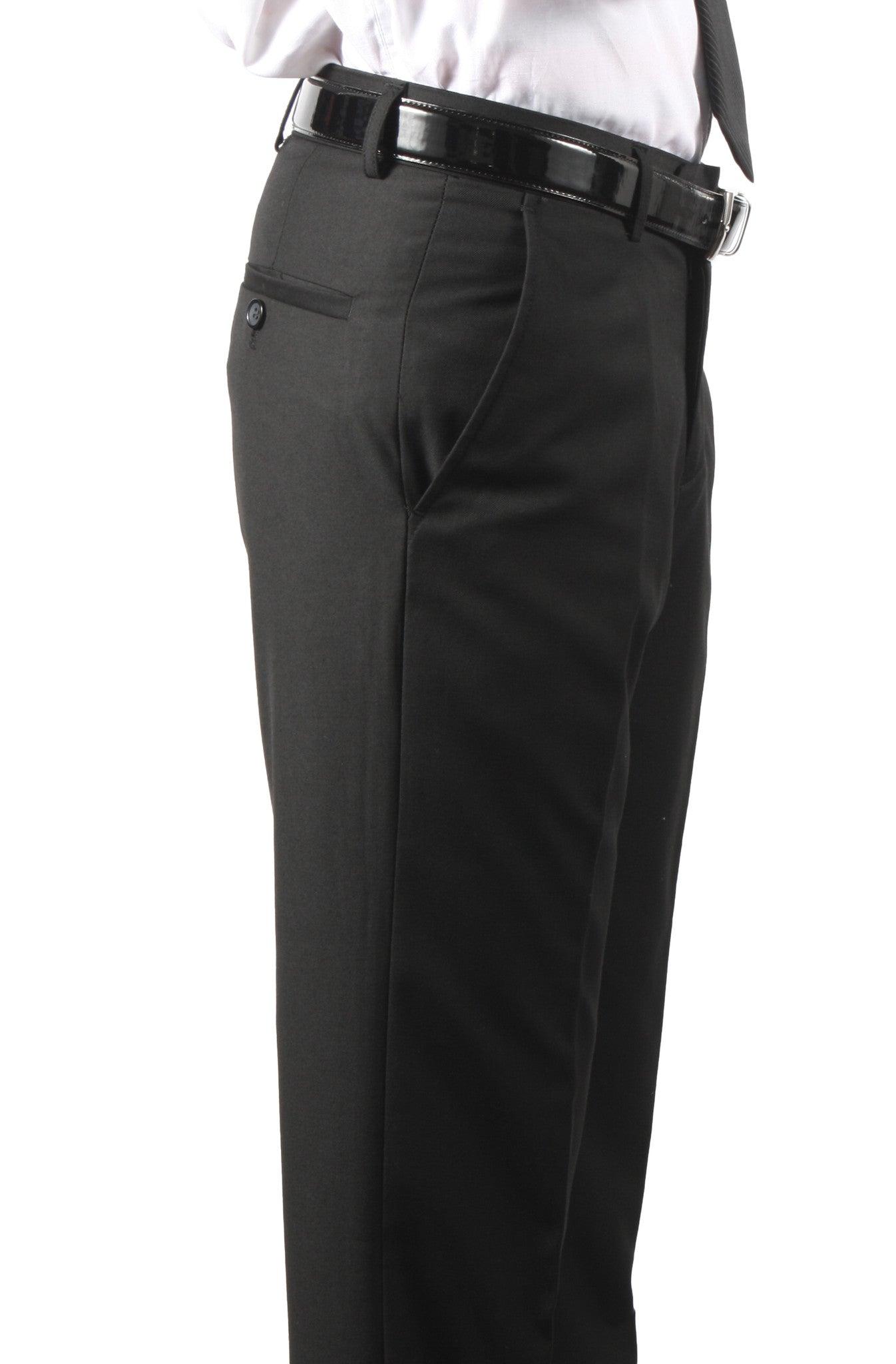 Black men's dress pants by Ferrecci, regular fit style, made for formal or professional wear.