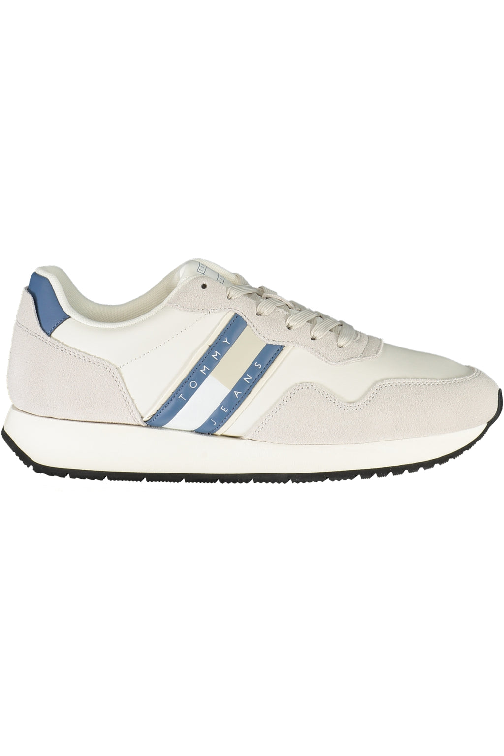 White Tommy Hilfiger men's sneakers with sporty design, featuring the brand’s logo and comfortable athletic style.