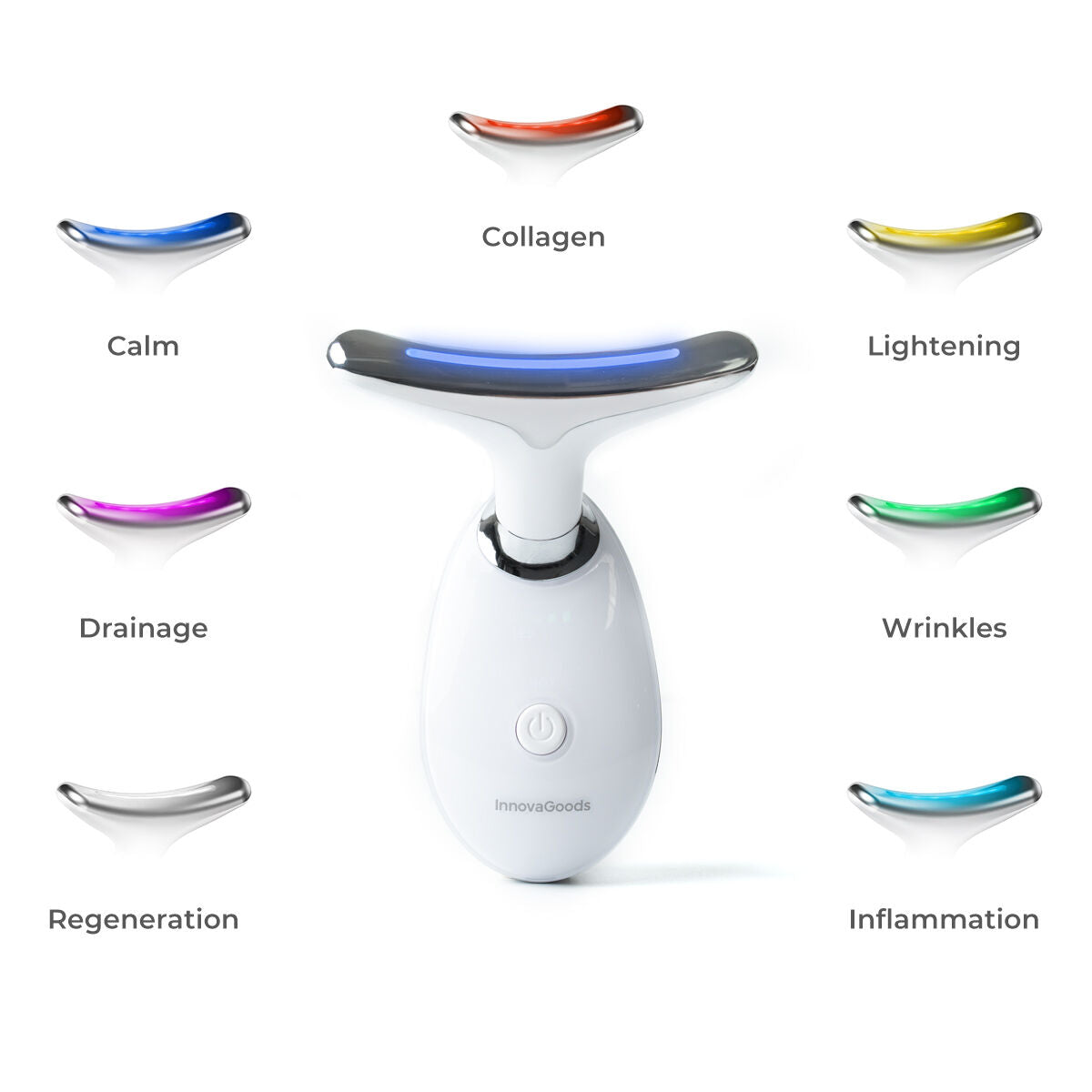 Electric Facial Firming Massager for Face and Neck with LED, EMS, and Heat Selora InnovaGoods-3