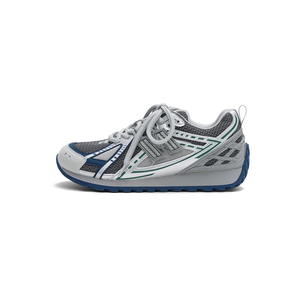 Women's Y2K mesh chunky sneakers by Masoomake featuring retro platform design and all-grey color, stylish and comfortable runner shoes